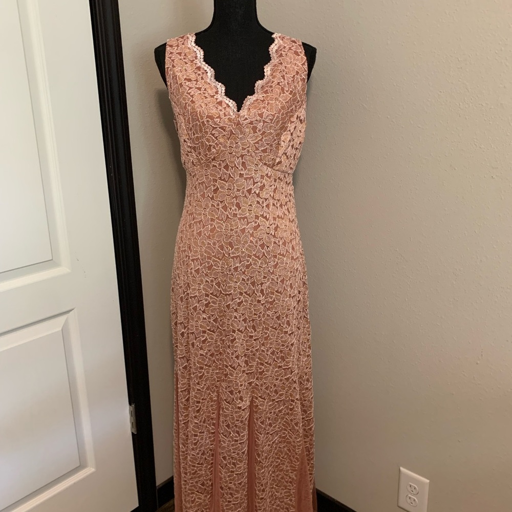 Rose pink long formal wear